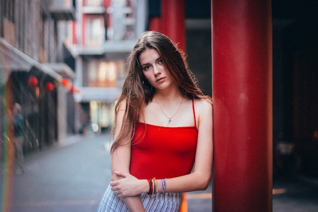 Red tank top